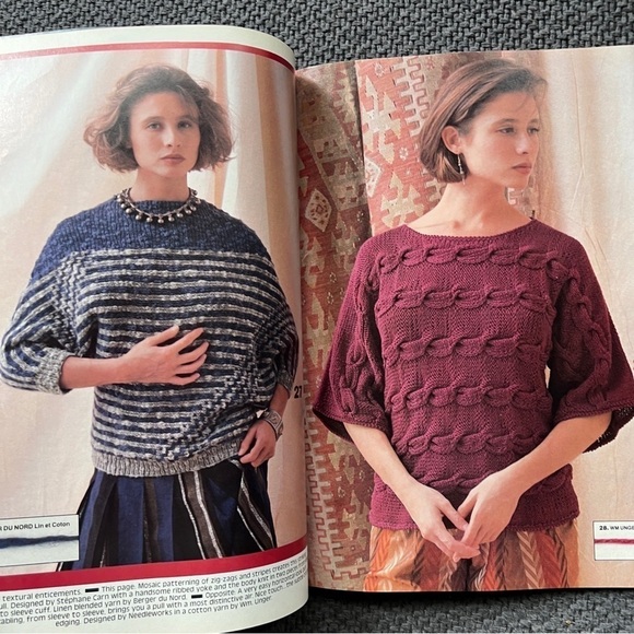 80s Vogue Knitting International Magazines Designer Knit Patterns Instructions - Picture 11 of 15